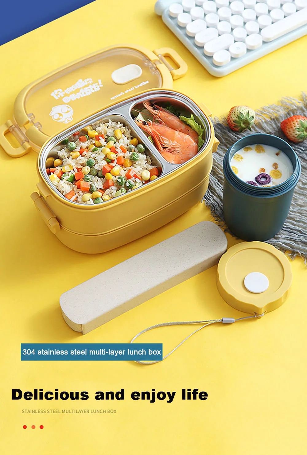 Multi-Layer Bento Box Thermal 304 Stainless Steel Lunch