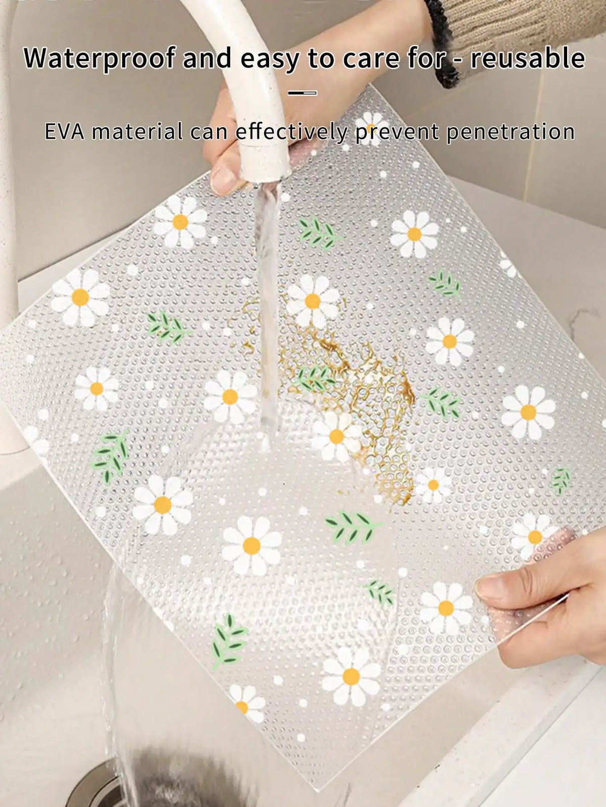Daisy Flower Cabinet Mat Reusable Drawer Mat Dining