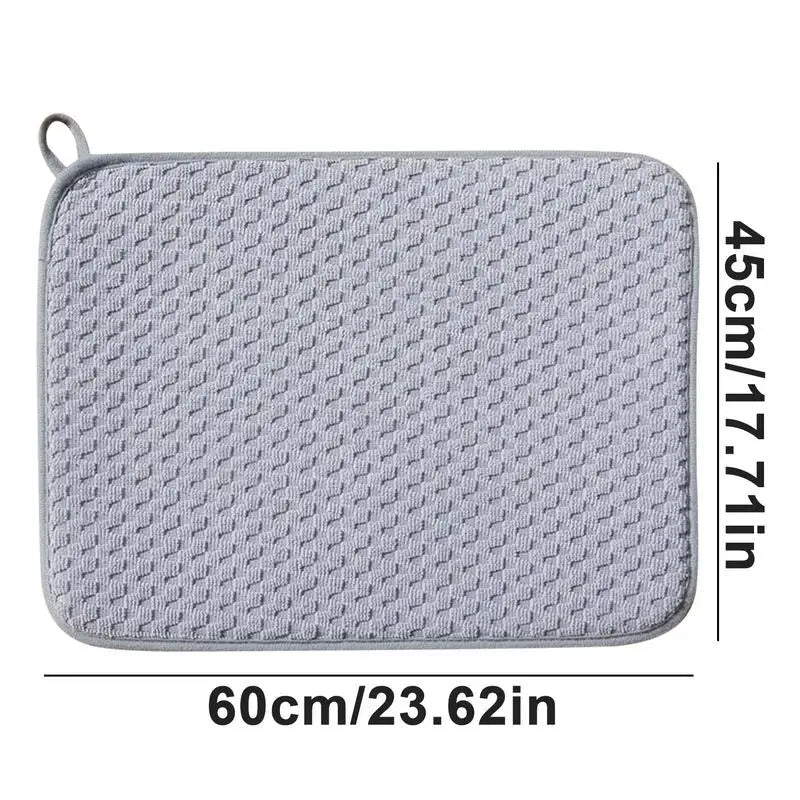 Dish Drying Pad Slip Resistant Dishwashing Mat Waterproof