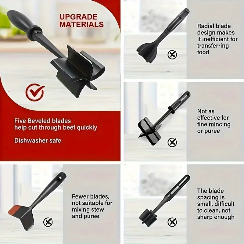 1pc Handheld Meat Chopper & Mixer Effortless Rice