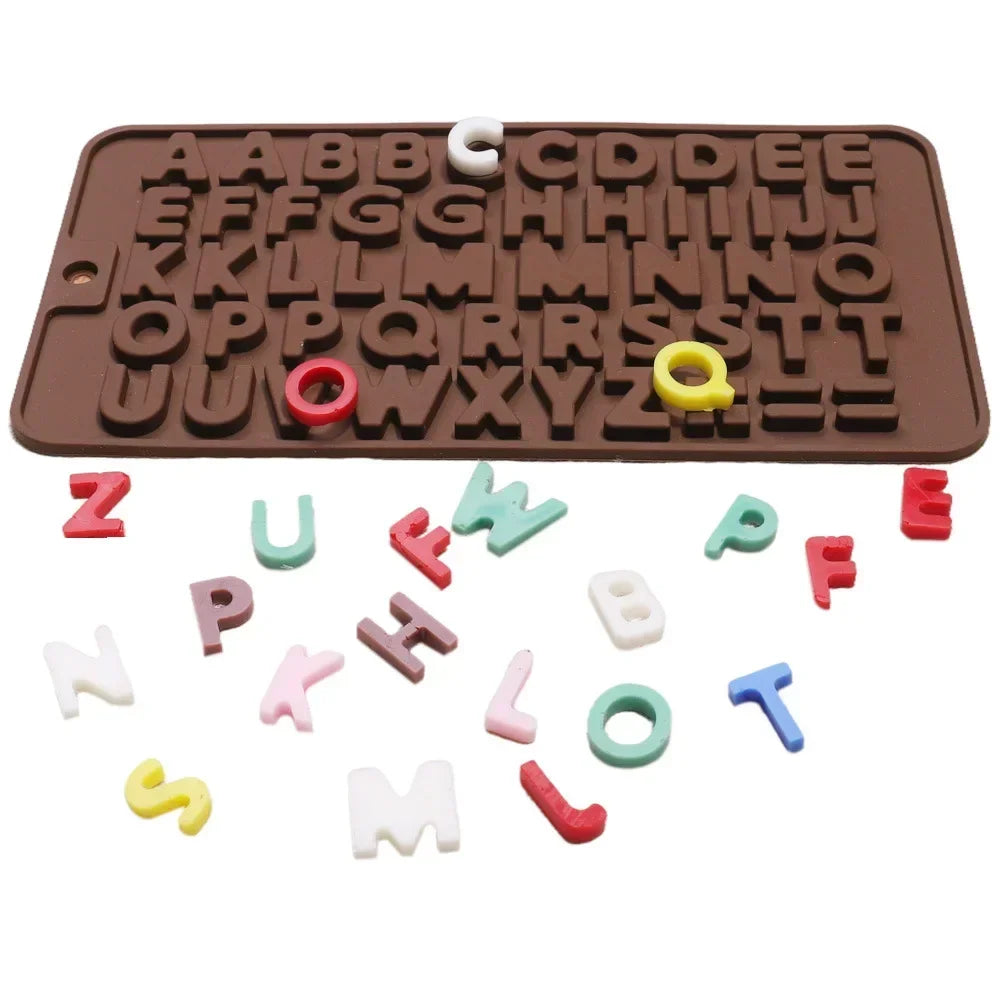 Silica Gel Silicone Mold 26 Letters Chocolate Number