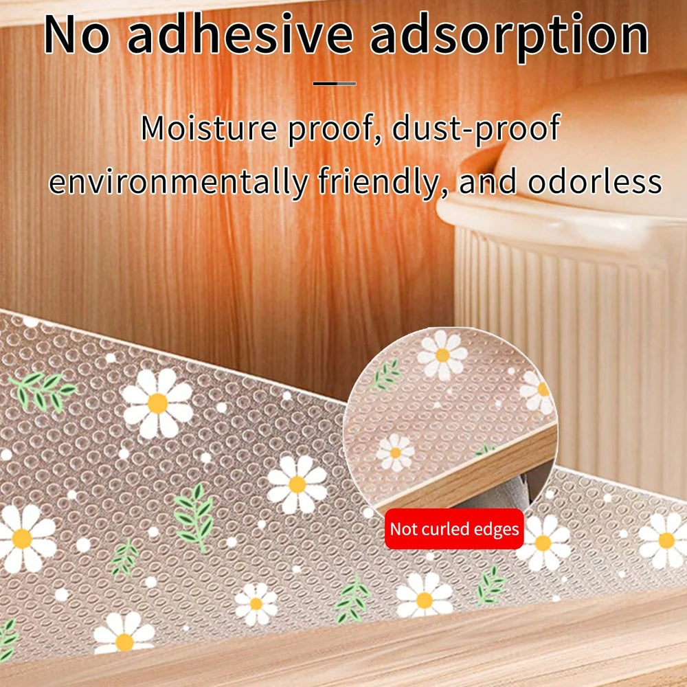 Daisy Flower Cabinet Mat Reusable Drawer Mat Dining