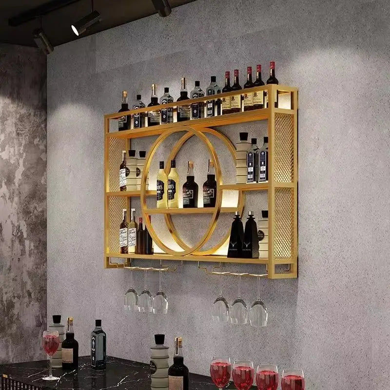 Modern Wall Mount Wine Rack Holder Glass Storage