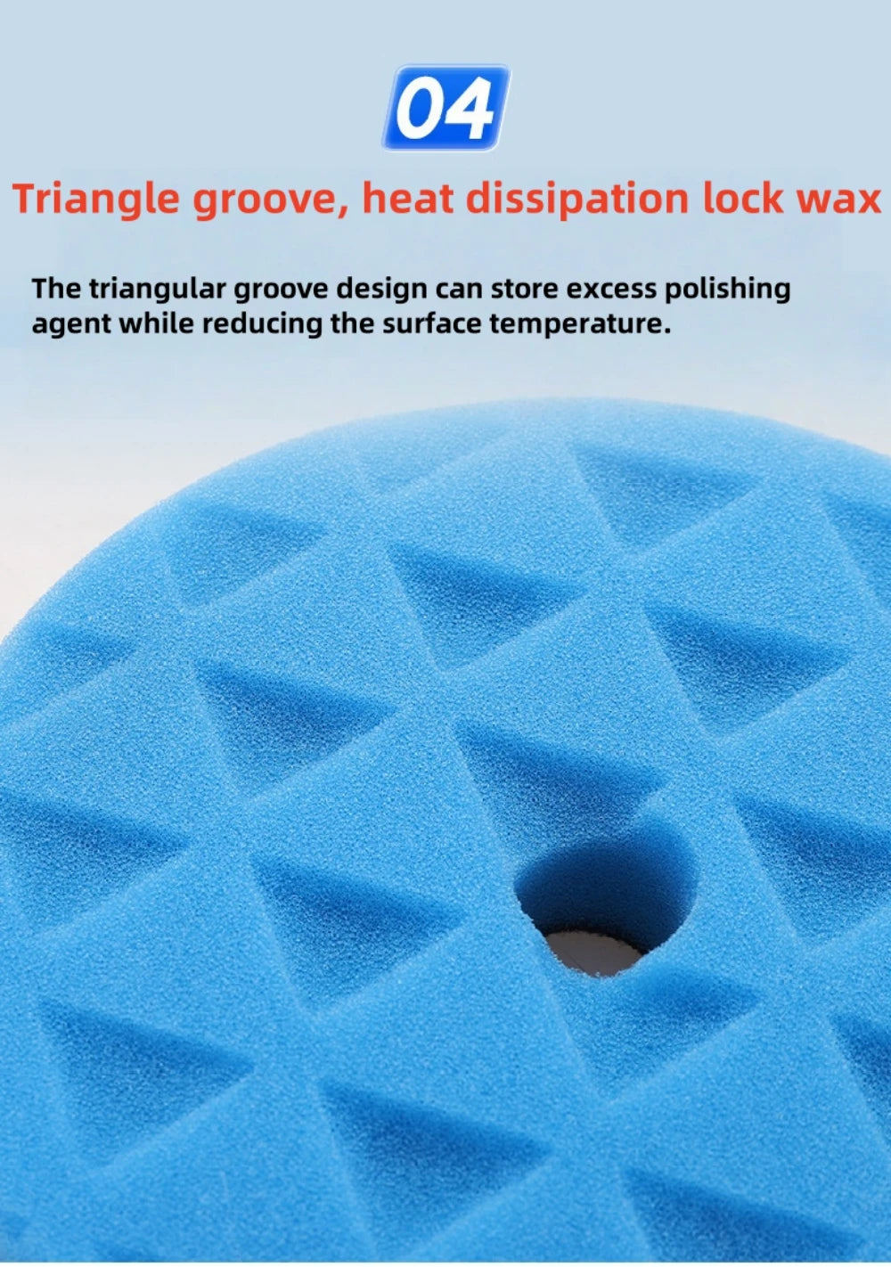6/7 Inch Concave Triangle Car Polishing Sponge Pad