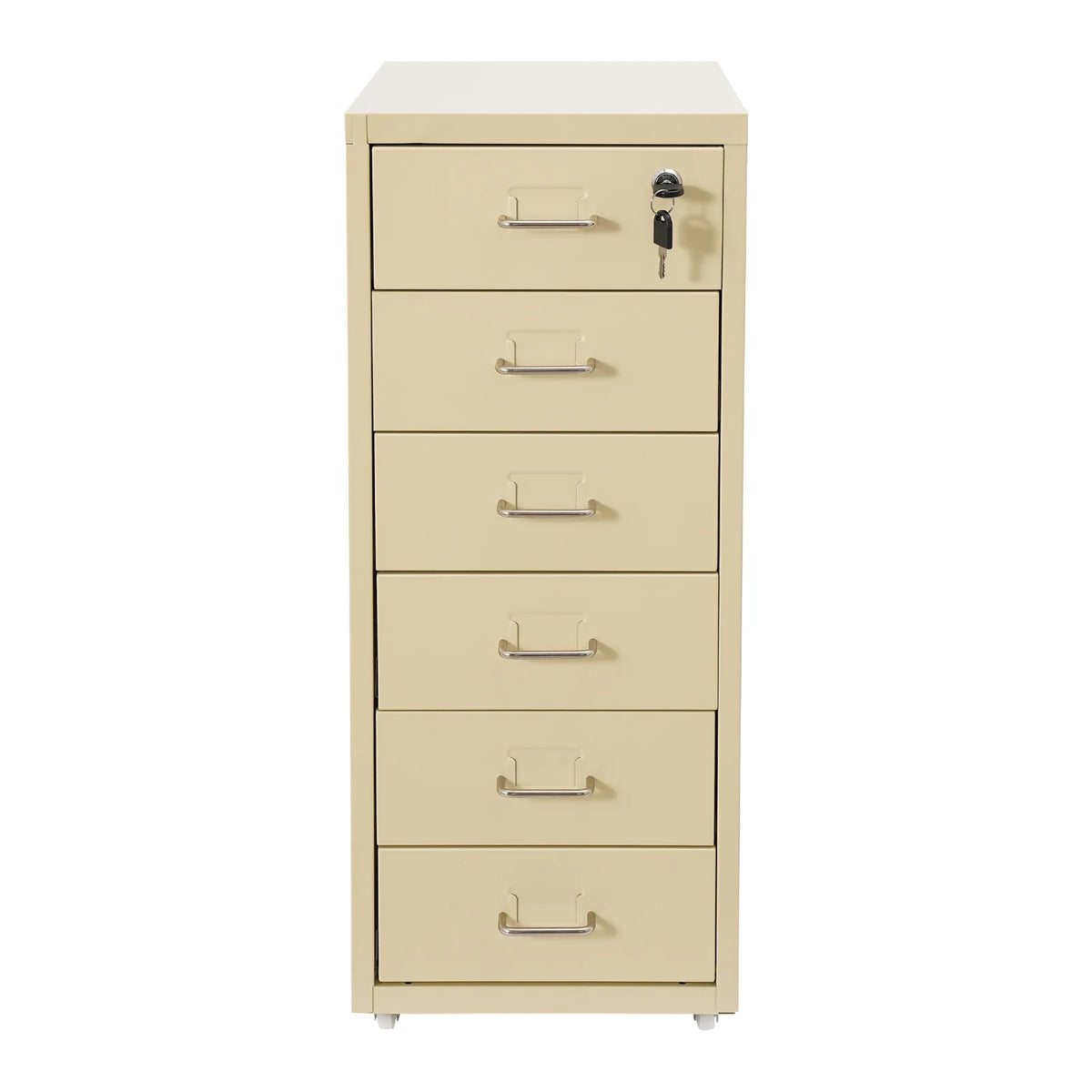 Lockable Rolling Metal File Cabinet 6-Drawer Office Document
