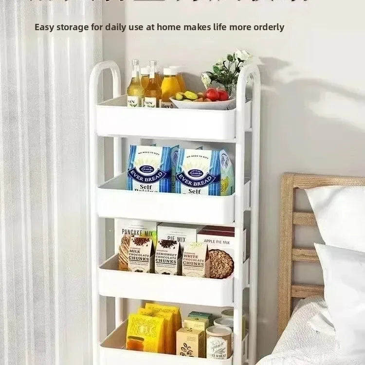 Tier Rolling Storage Cart Wheels Slim Organizer Fruit