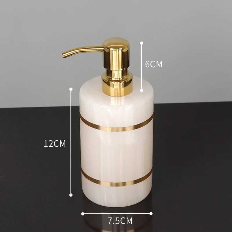 White Onyx Natural Marble Bathroom Gold Luxury Soap