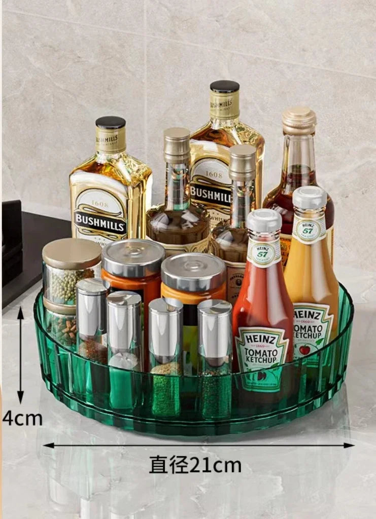 360 Rotating Seasoning Storage Tray Pantry Cabinet Turntable