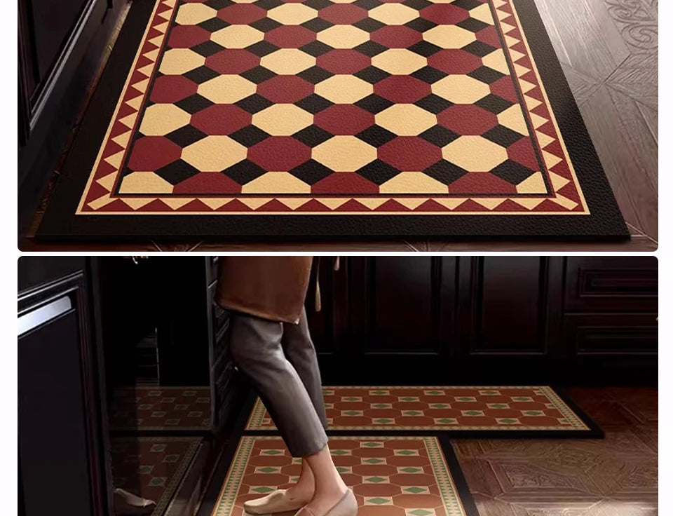 Floor Mat Long Rug Waterproof Non-Slip Pvc Leather