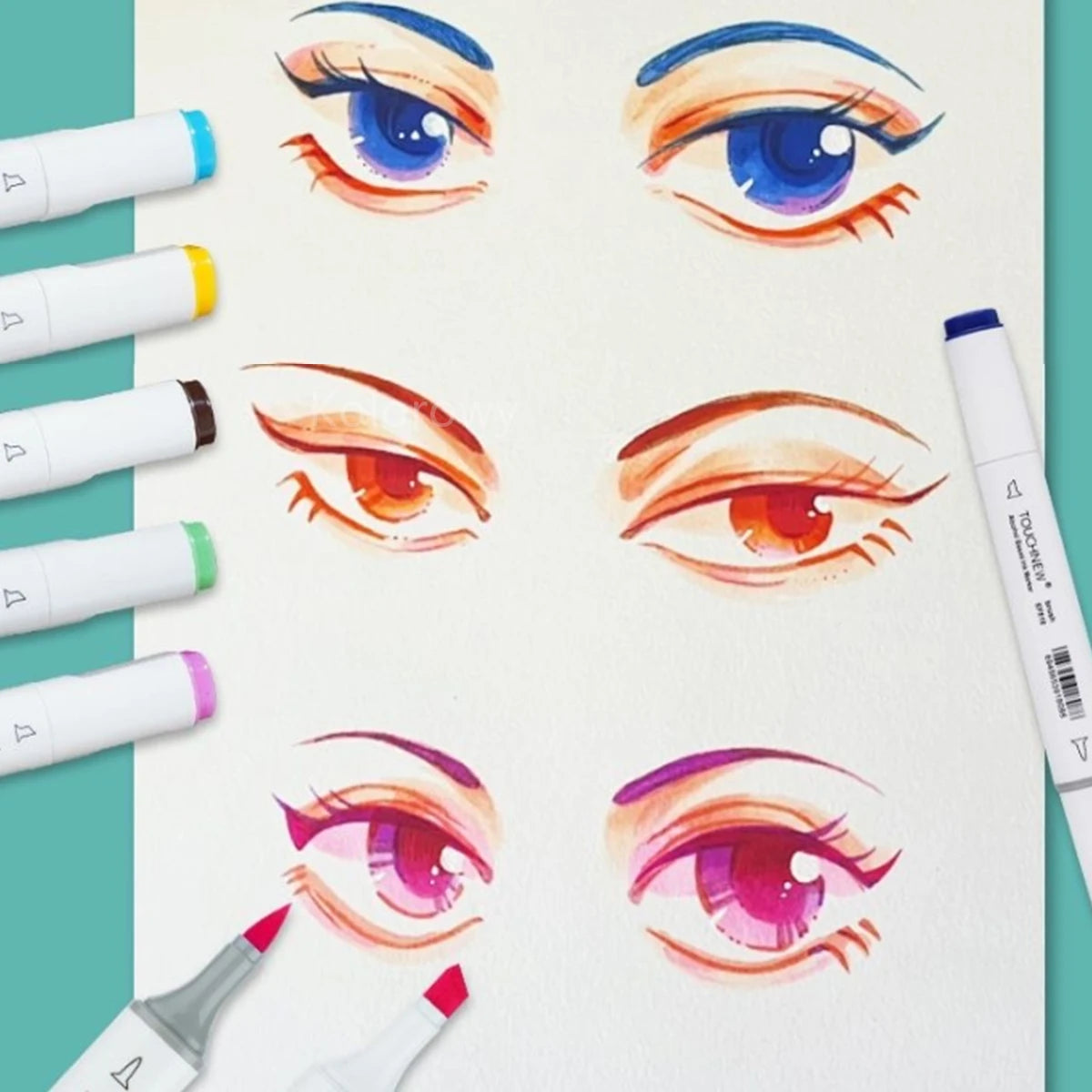 Touchnew Alcohol Markers Soft Brush Dual Tip Fine&Chisel