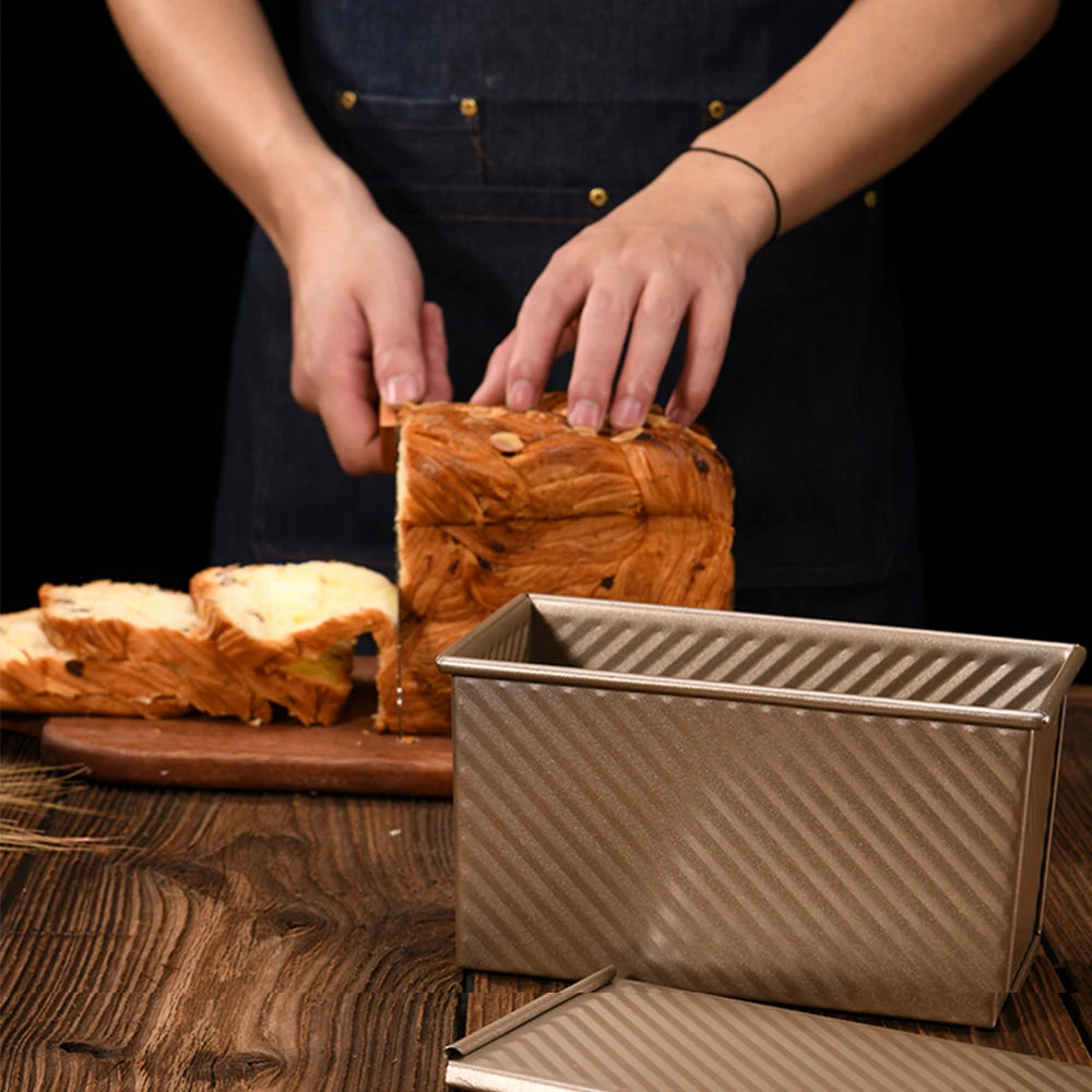 Square Baked Toast Box Loaf Pan Non-Stick Baking