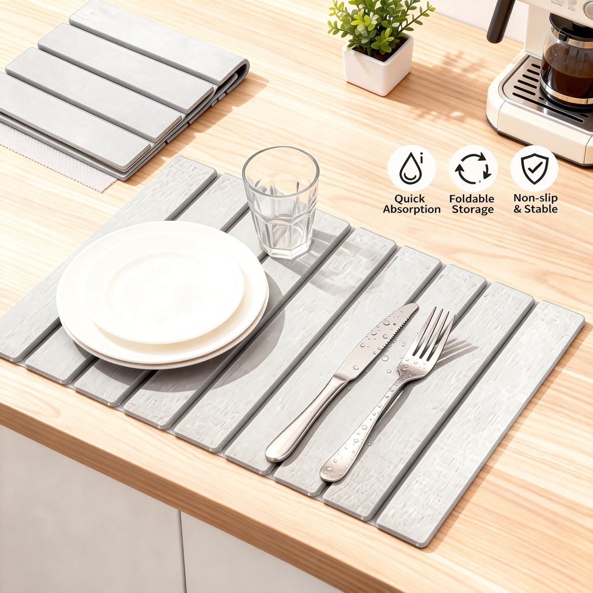 Stone Drying Mat Foldable Stone Dish Drying Mat