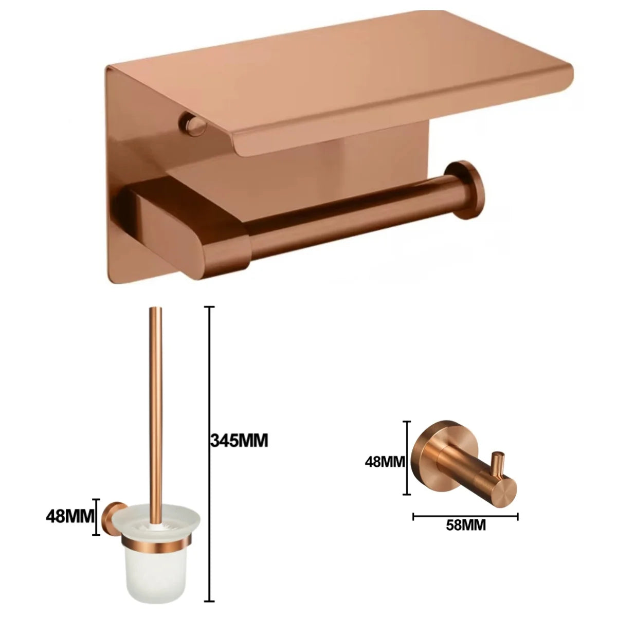 Brushed Rose Gold Stainless Steel Wall-Mounted Bathroom -Towel