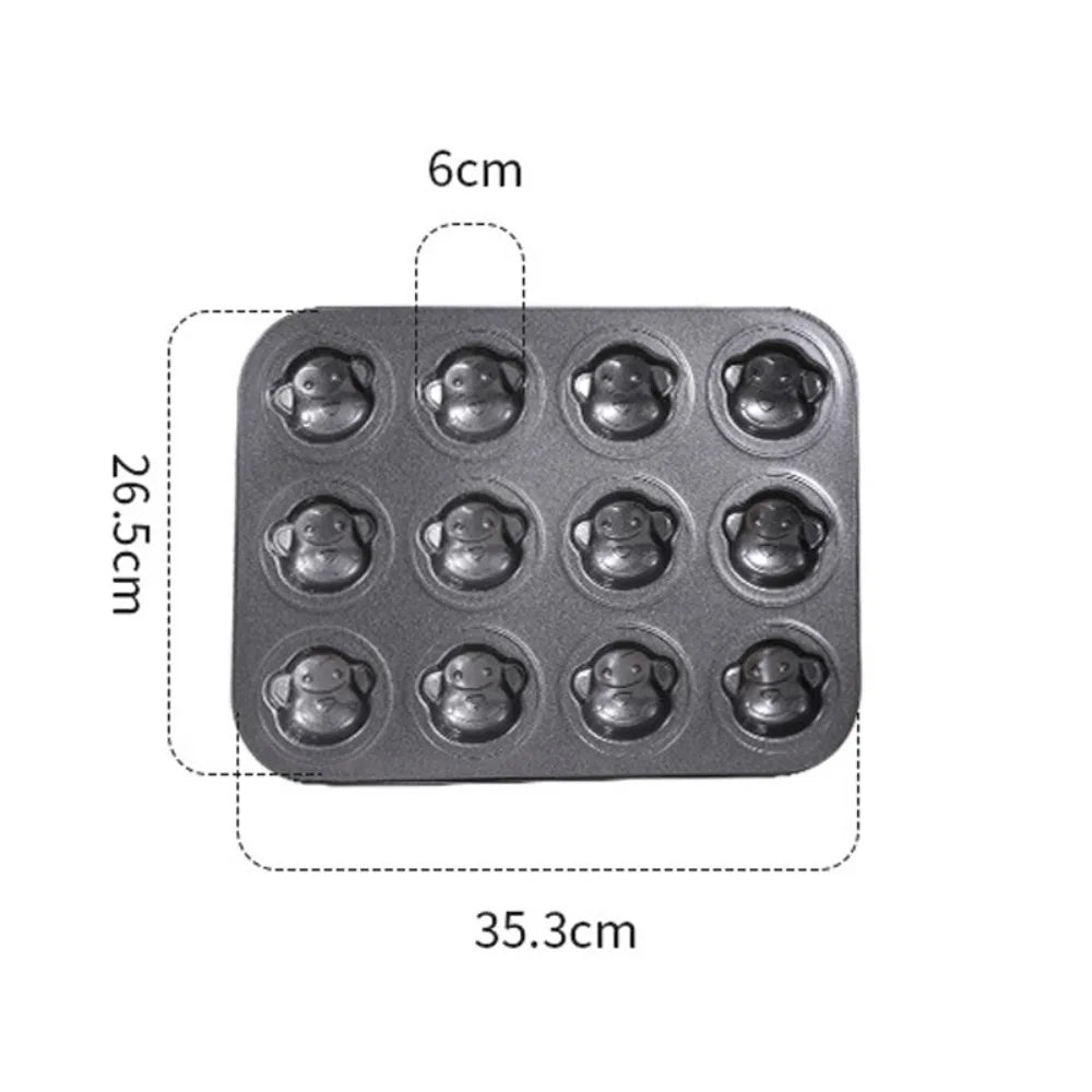 Cute 6/12 Cavity Cake Mold Non Stick Carbon