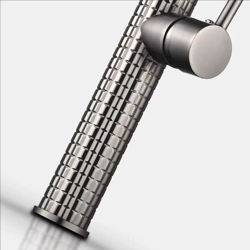 Black Spring Faucet Pull Down Handheld Shower Carved