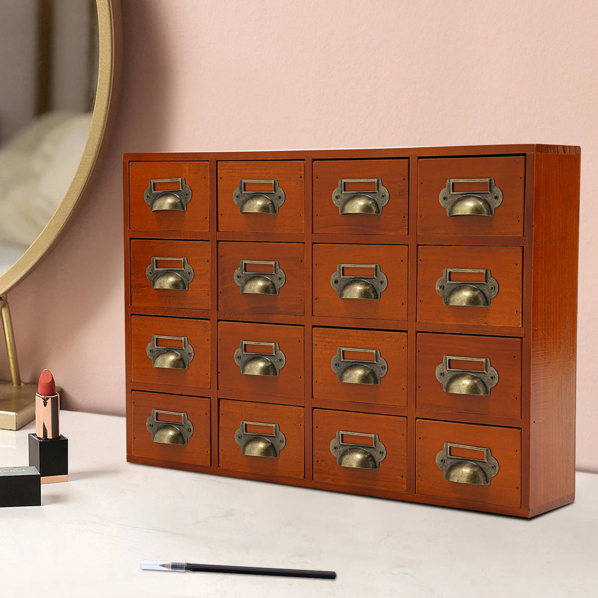 16 Drawers Storage Cabinet Apothecary Chests Cabinets Herb