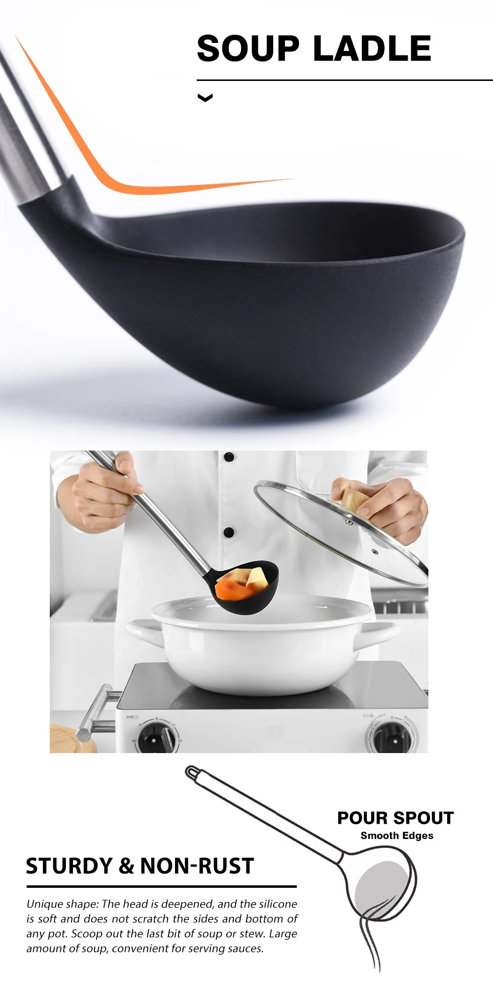 1-Pack Silicone Kitchenware Cooking Utensils Heat-Resistant