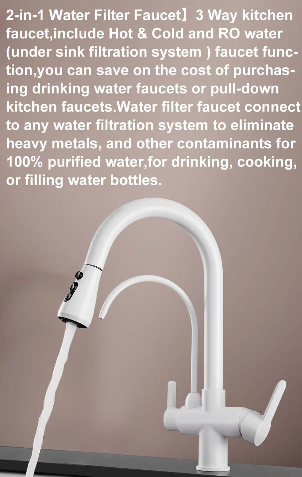 White Touch On Filter Faucets Ways Cold Pure