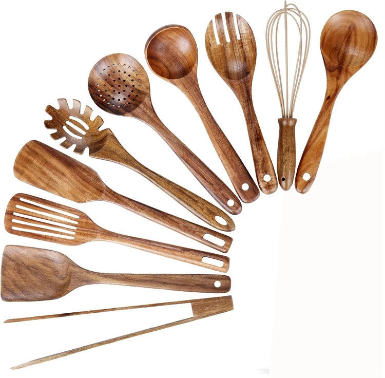 Wooden Utensil Natural Acacia Wood Cooking Utensils Durable