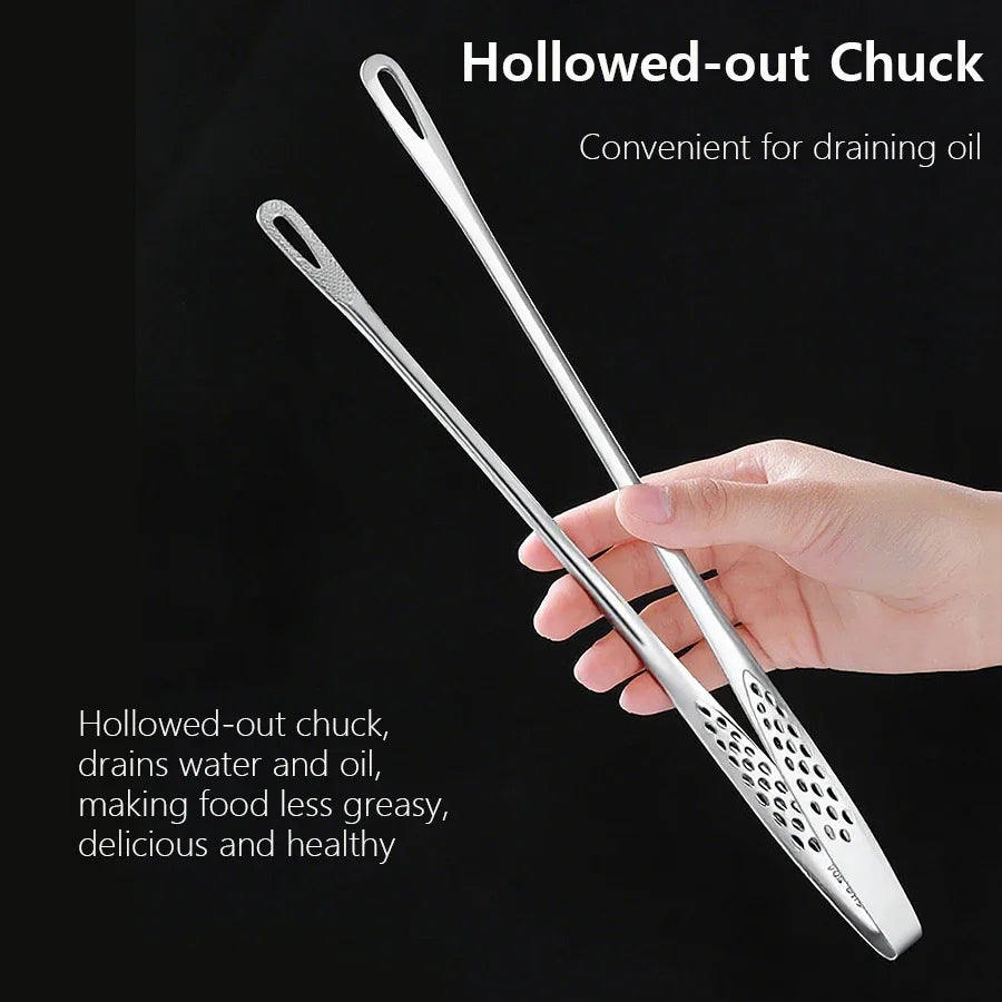 Long Stainless Steel Tongs Non-Slip Heat Resistant Bbq