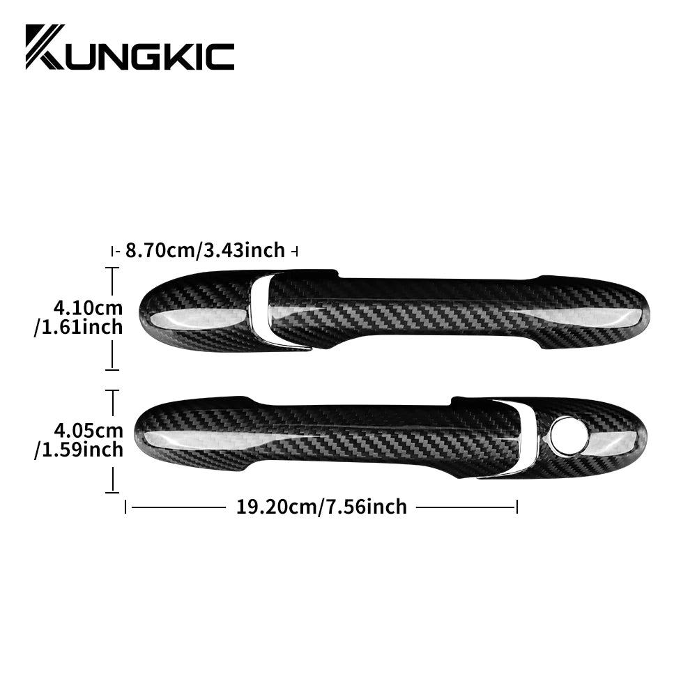 Real Hard Carbon Fiber Door Handle Cover Fiat