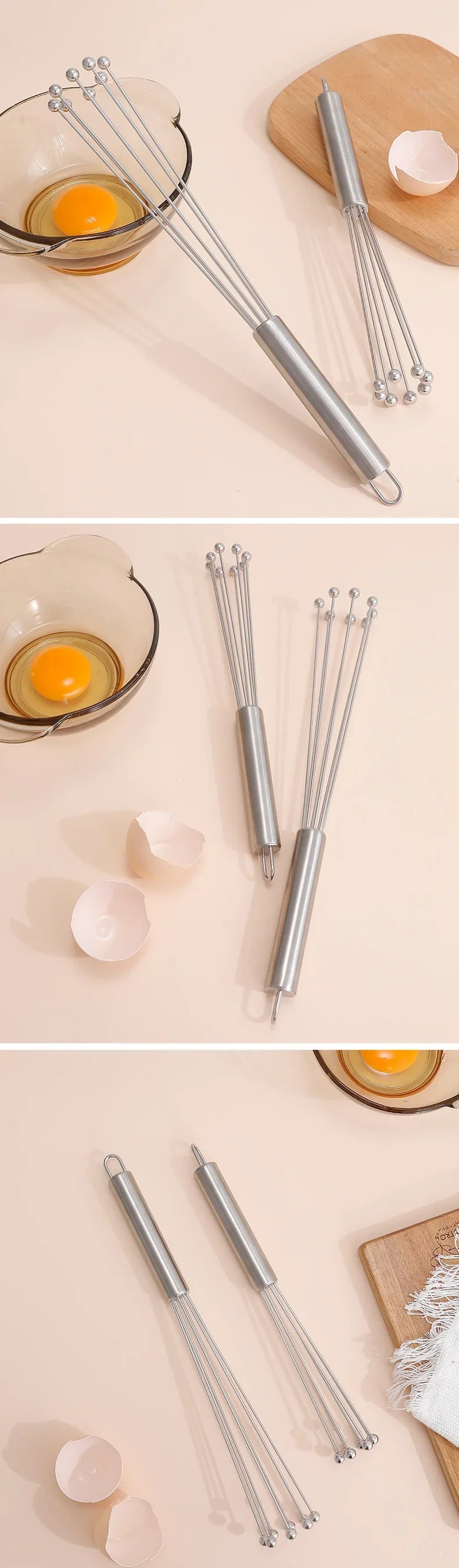 10 12 Stainless Steel Ball Egg Whisk Mixer