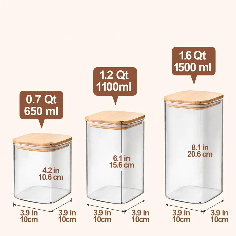 Airtight Glass Storage Canister Lids Food Storage Container