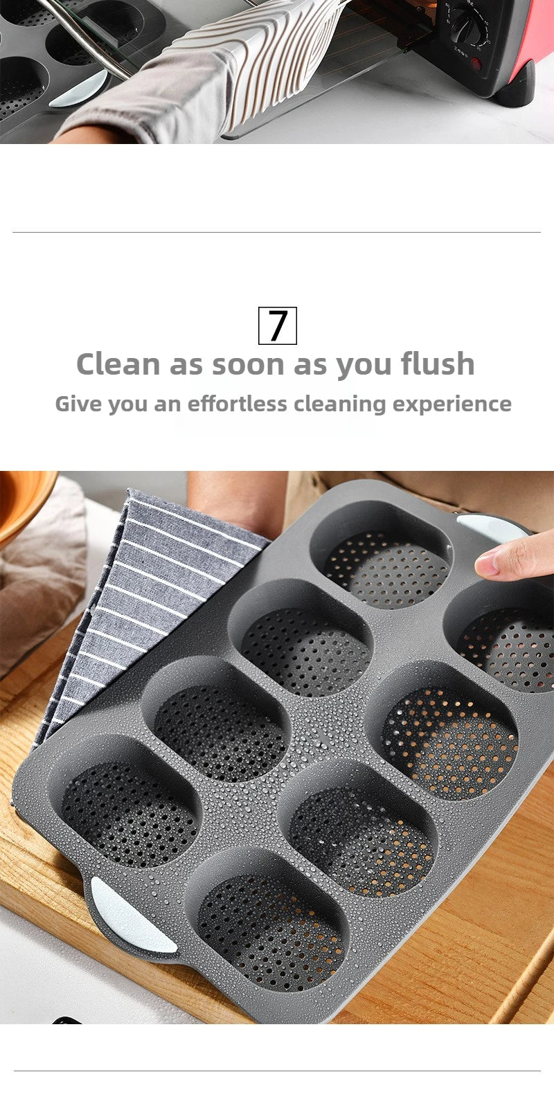 Silicone Baking Mold & Grid Nonstick Loaf Pan