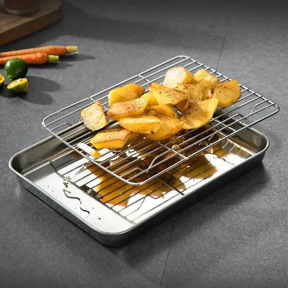 Stainless Steel Cooling Rack Non-Stick Silver Bbq Tray