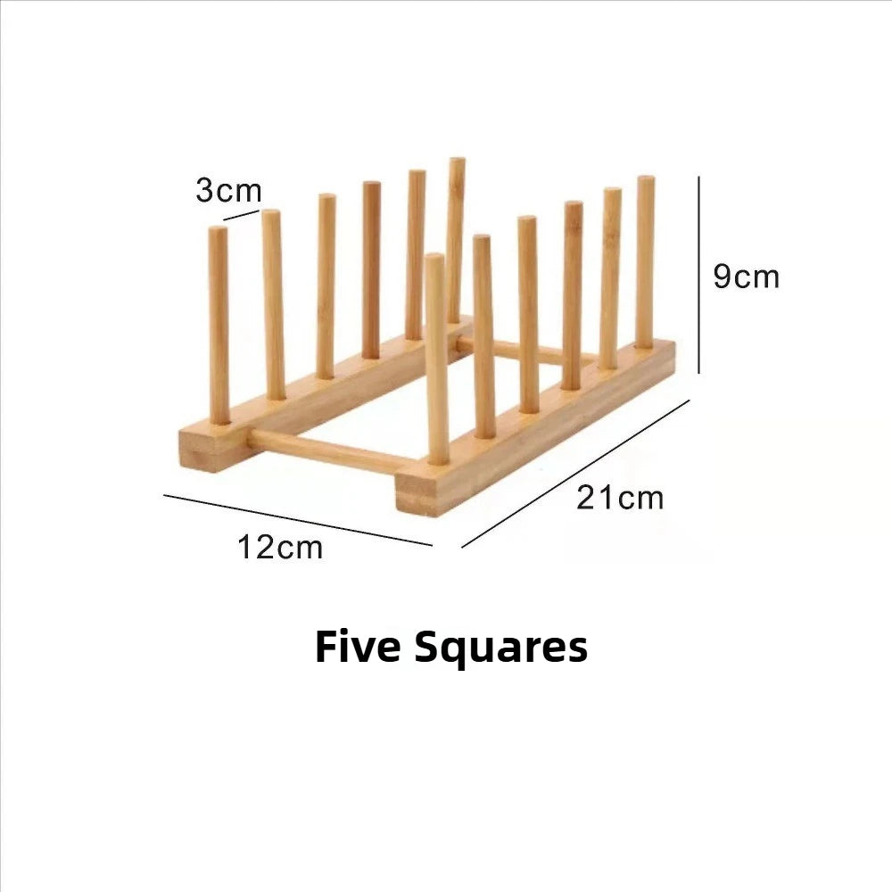 Diy Locker Bamboo Drain Rack Wooden Plate Rack