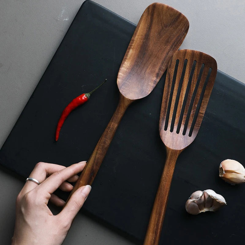 Teak Spatula Of Wooden Spatula Cooking Nonstick Cooking