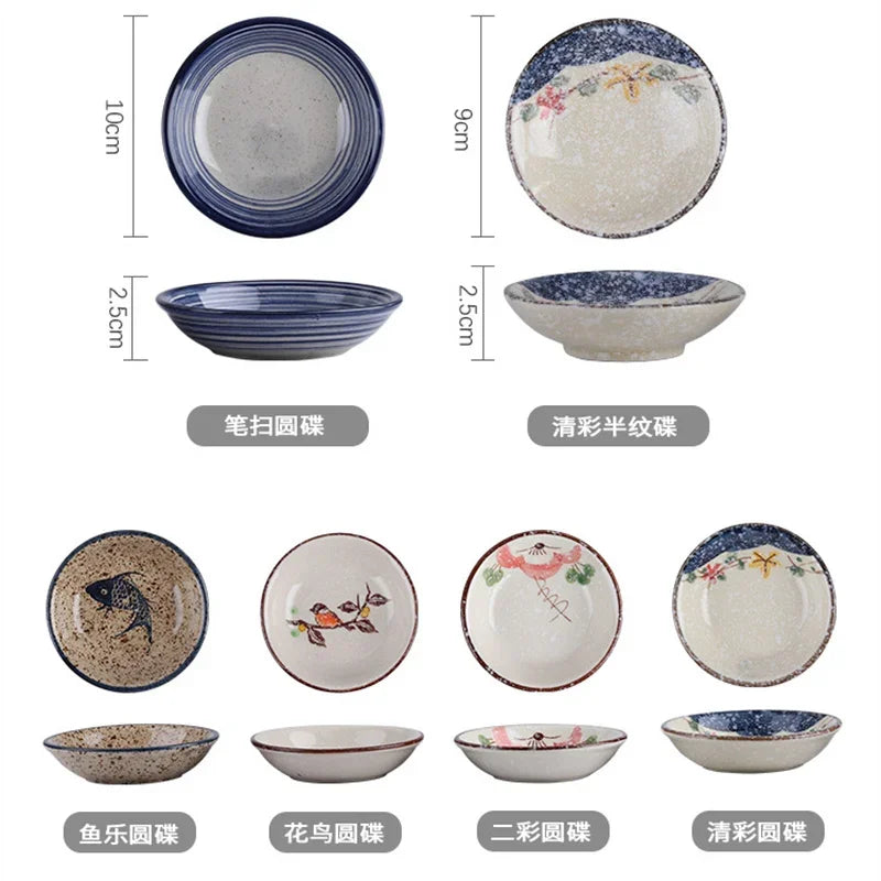 Ceramic Seasoning Dish Japanese Willow Porcelain Taste Dish