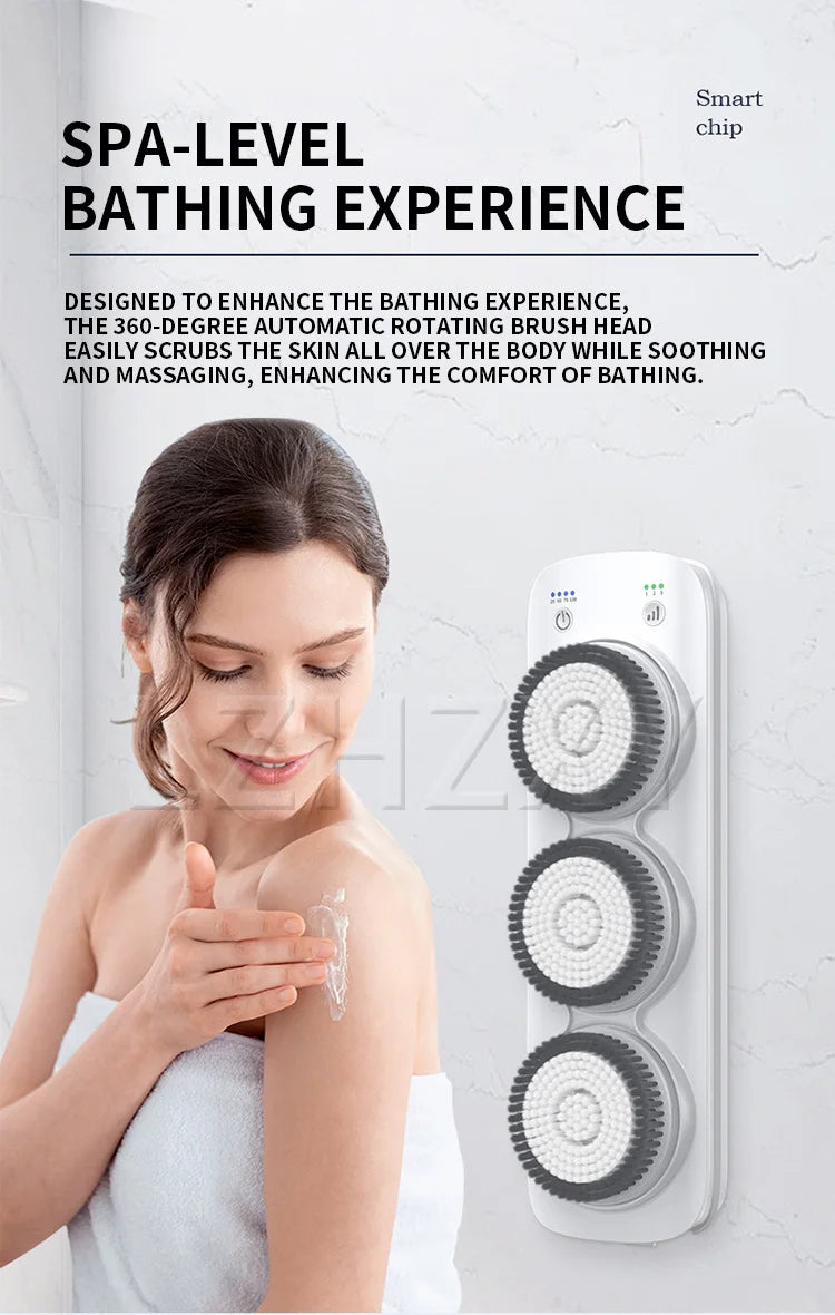 Electric Body Brush Back Scrubber Wall-Mounted Body Brush