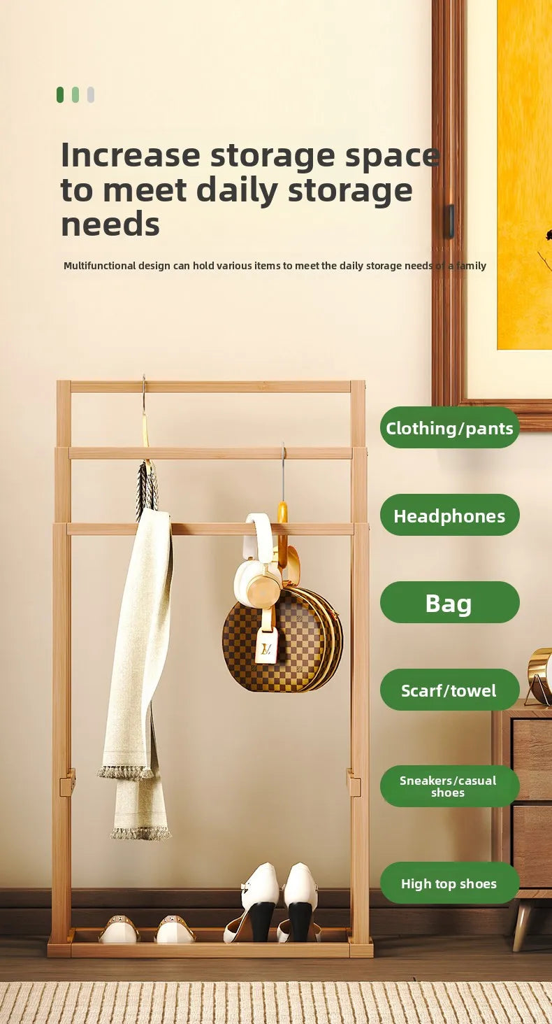 Nordic Style Simple Bamboo Clothes Drying Rack Bathroom