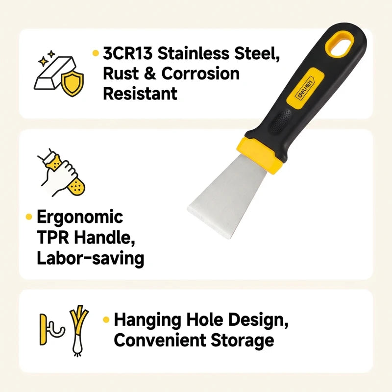 5inch 2mm Thick Grease Scraper Straight/Curved Edge 3cr13