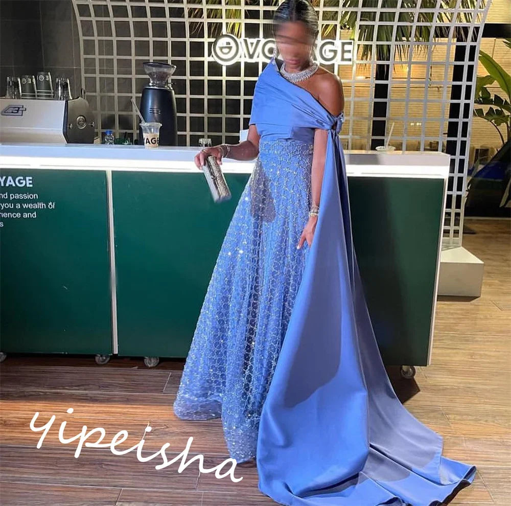 Customizedsparkle One-Shoulder A-Line Sweep/Brush Quinceanera
