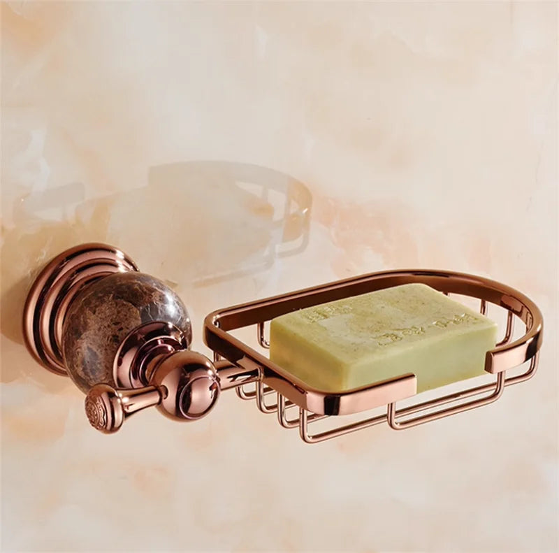 Bathroom Bath Shelf Rose Gold Paper Holder Towel