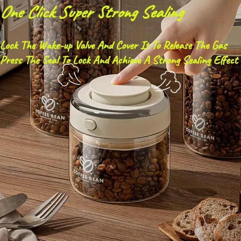 500/1100/1700 Coffee Beans Vacuum Sealed Tank Glass Food