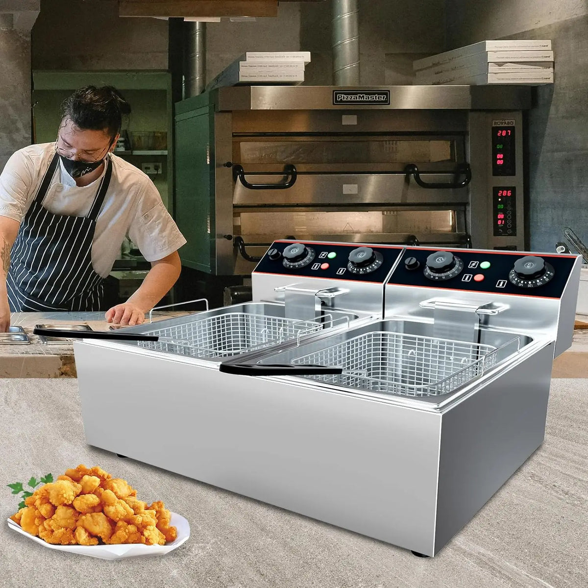 Commercial Electric Deep Fryer Baskets Stainless Steel Adjustable