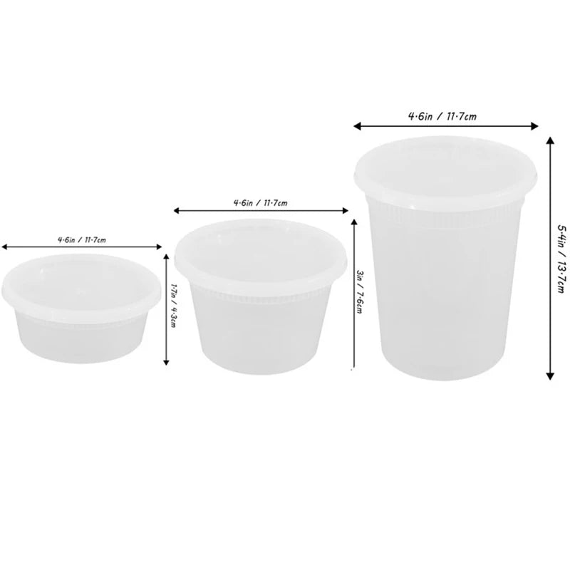10pcs Clear Food-Grade Bpa-Free Storage Container Lid Microwave