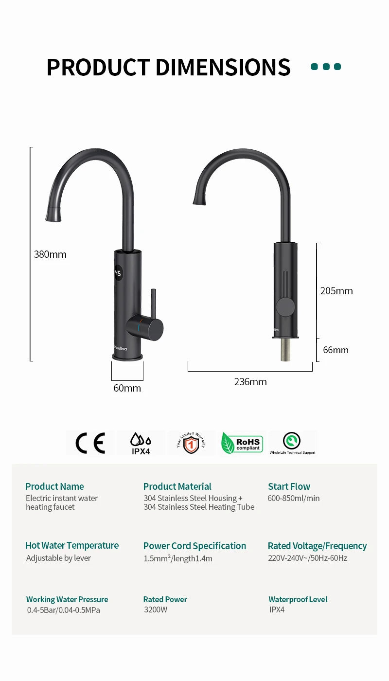 Briwellna Electric Water Heater 220v In Faucet Tankless