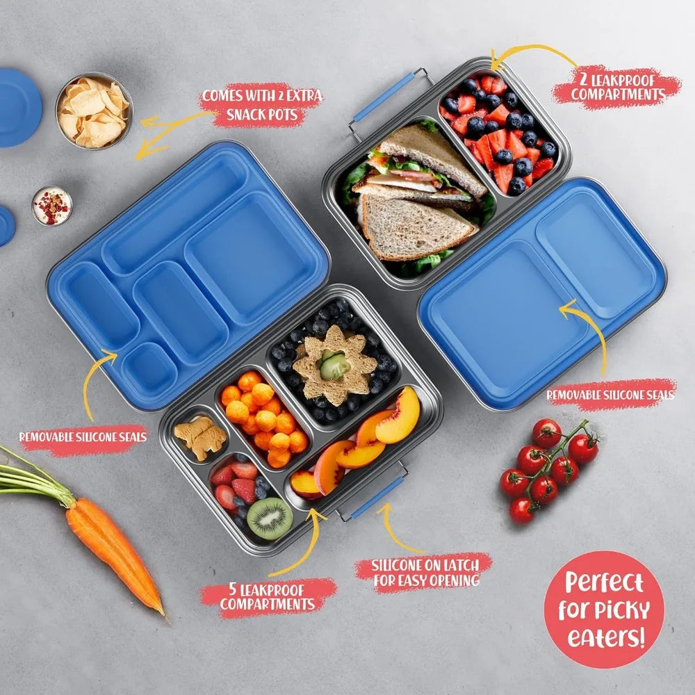 Kids Stainless Steel Bento Box Leakproof Bpa Compartments