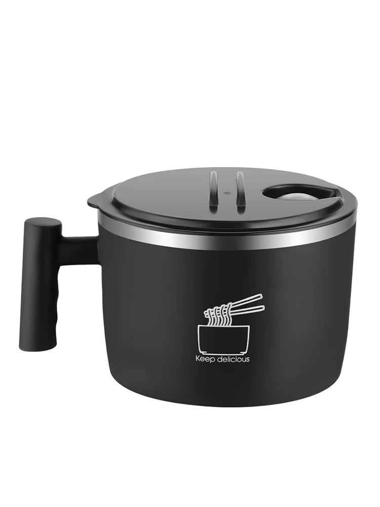 Stainless Steel Bowl Lid Instant Noodles Sealed Drain