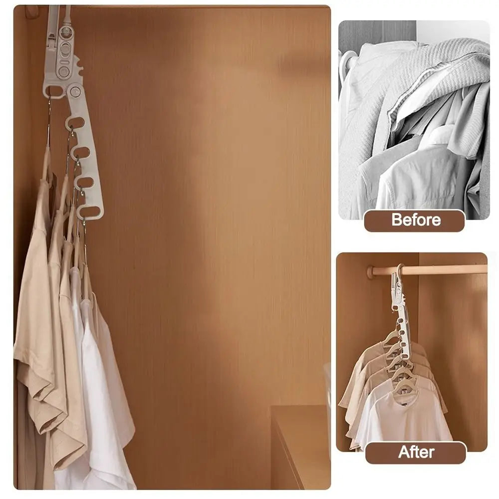 2pcs Hotels Foldable Clothes Drying Rack Five-Hole Multi-Function