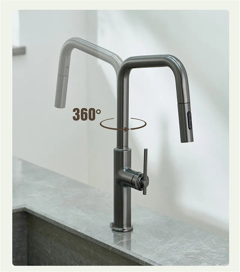 Brushed Rose Gold Pull Out Faucets Brush Gold