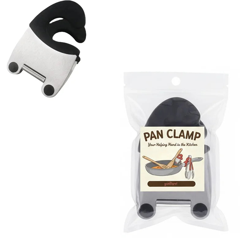 Anti-Scald Silicone Grip Pot Clip Holder Spoon Stainless