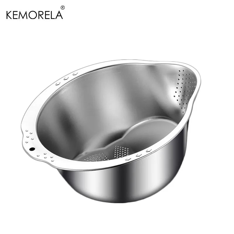 Rice Washer Strainer Bowl Stainless Steel Rice Washing