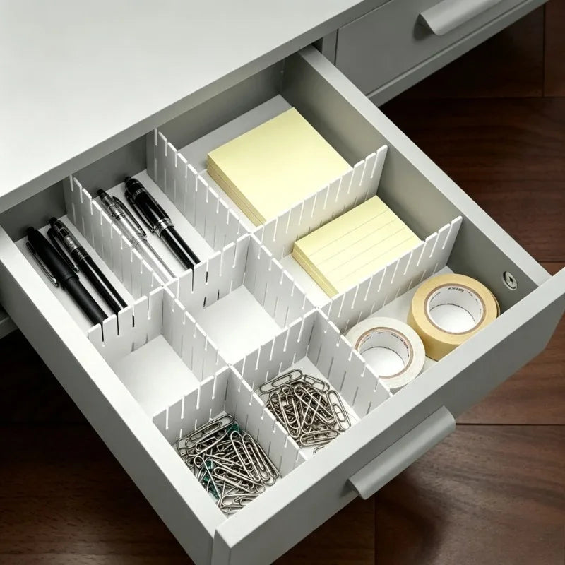 4/8/12pcs White Drawer Divider Partition Diy Sock Storage
