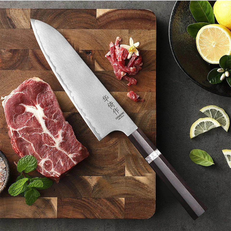 Inch Japanese Santoku Knife Layer Composite Steel Handmade