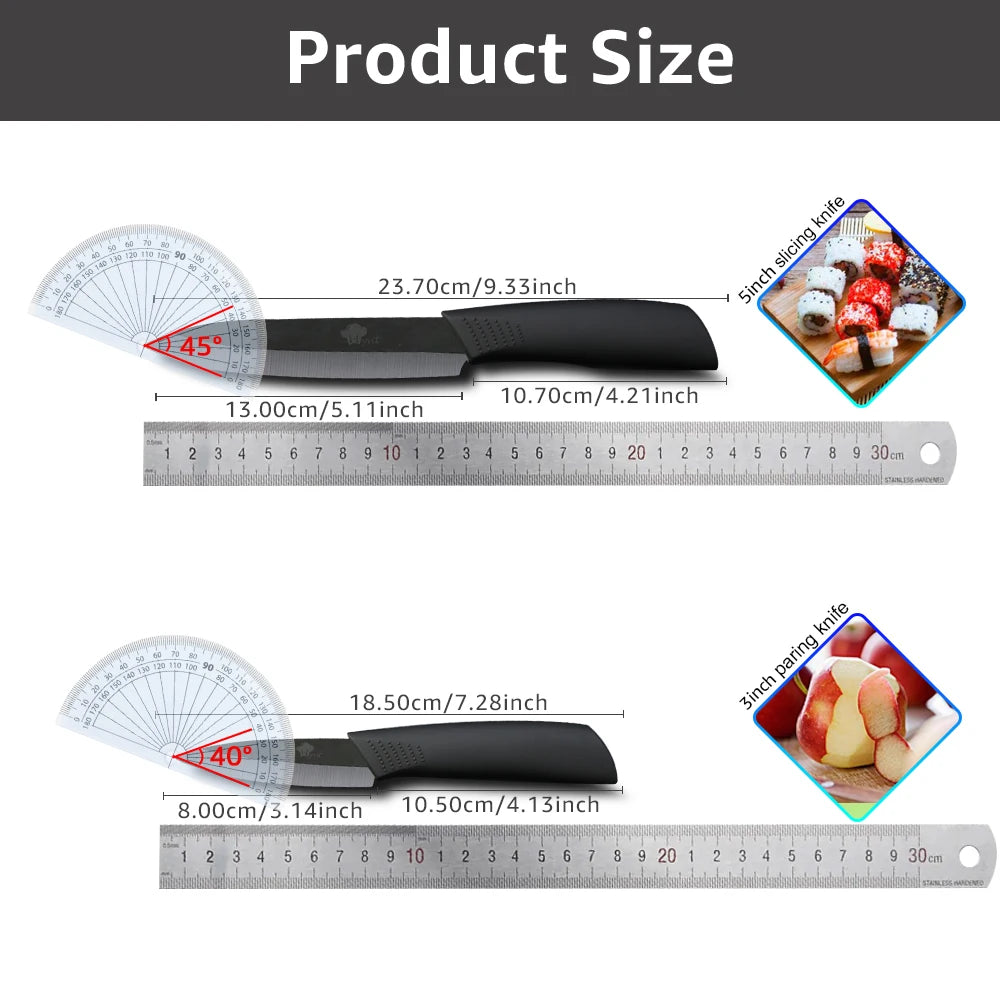 Ceramic Knives Paring Slicing Ceramic Knife Black Blade